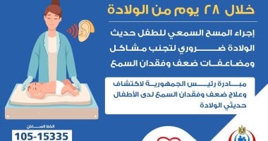 اجراء فحص المسح السمعى خلال 28 يوم من الولادة