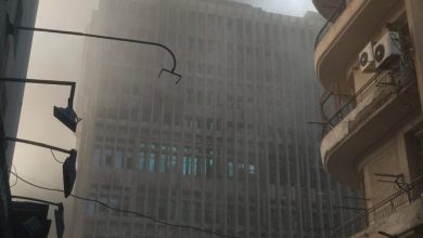 دفع 17 سيارة إسعاف لموقع الحريق في سنترال رمسيس