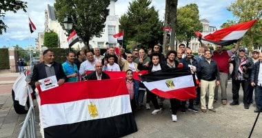 مرددين "تحيا مصر".. شاهد وقفة لأبناء الجالية فى هولندا دعمًا لمصر