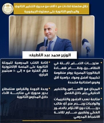 التيسير على الطلاب: وزير التعليم يؤكد عدم وجود تعقيدات في دراسة البكالوريا
