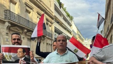 تأييد مصري في باريس ضد الإرهاب يتجسد في وقفة حاشدة لدعم الرئيس السيسي