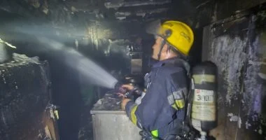 مصرع طفلين إثر حريق اشتعل بعقار في قرية بأبو النمرس