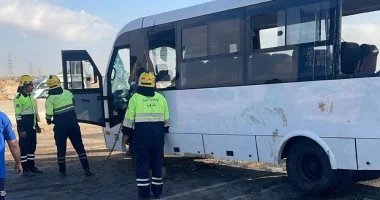 إصابة 21 شخصا فى حادث تصادم بالطريق الساحلى بالبحيرة