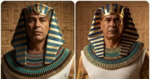 حسام وإبراهيم حسن بالزى الفرعونى احتفالا بافتتاح المتحف المصرى الكبير